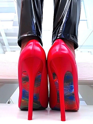 Hohe pumps rot - rot, lack